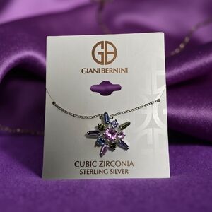 NWT Giani Bernini Strrling Silver Multi Color Burst Necklace